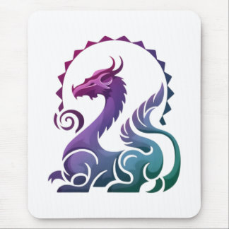 Abstracte Stijlvolle Paarse Dragon Gradient Logo Muismat
