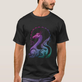Abstracte Stijlvolle Paarse Dragon Gradient Logo T-shirt