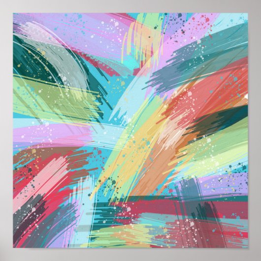 Abstracte stijlvolle pasta-kleuren poster (Voorkant)