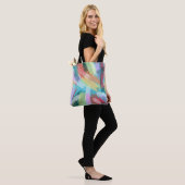 Abstracte stijlvolle pasta-kleuren tote bag (Op model)