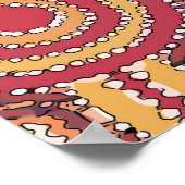Abstracte Stippen en cirkels, roodbruin Poster (Hoek)