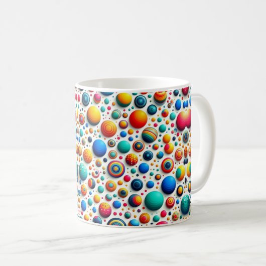 Abstracte Stippen geometrische retro Koffiemok (Voorkant rechts)