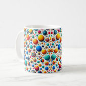 Abstracte Stippen geometrische retro Koffiemok (Voorkant links)