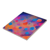 Abstracte stippen kleurrijk tegeltje (Zijkant)