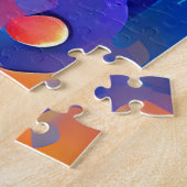 Abstracte stippen met kleurrijke geometrische 1000 legpuzzel (Zijkant)