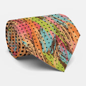 Abstracte Stippen met meerdere kleuren, geverfd Stropdas (Opgerold)