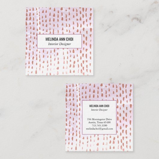 Abstracte stippen op noodlijdende neutrale minimal vierkante visitekaartje (Voorkant / Achterkant)