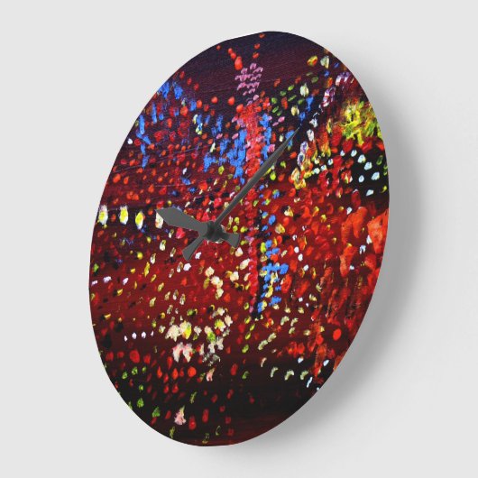 Abstracte Stippen Schilderen Liefde Ronde Wandklok (Hoek)