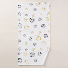Abstracte stippen voor zwart en goud bad handdoek