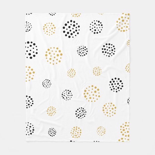 Abstracte stippen voor zwart en goud fleece deken (Voorkant)