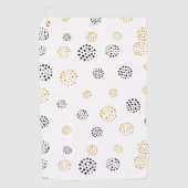 Abstracte stippen voor zwart en goud golfhanddoek (Voorkant)
