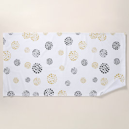 Abstracte stippen voor zwart en goud strandlaken