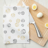 Abstracte stippen voor zwart en goud theedoek (Quarter Fold)