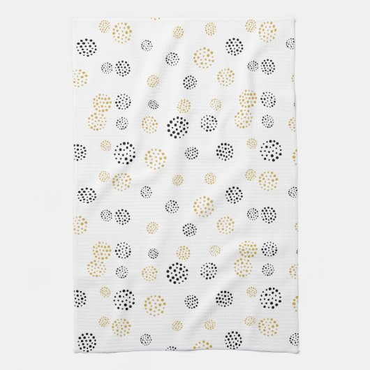 Abstracte stippen voor zwart en goud theedoek (Verticaal)