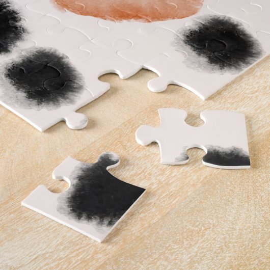 Abstracte stippen: Waterverf geometrie. Legpuzzel (Zijkant)