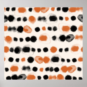 Abstracte stippen: Waterverf geometrie. Poster