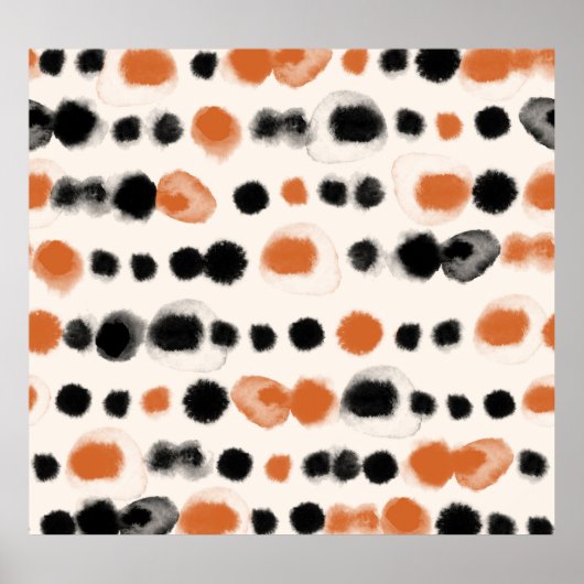 Abstracte stippen: Waterverf geometrie. Poster (Voorkant)