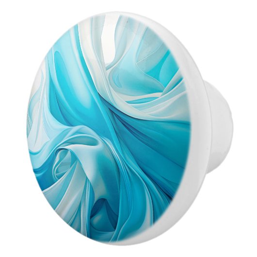 Abstracte stof-geïnspireerde blauwe keramische kno keramische knop (Rechts)