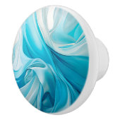 Abstracte stof-geïnspireerde blauwe keramische kno knop (Rechts)