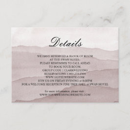 Abstracte stoffige roos bergen bruiloft informatiekaartje