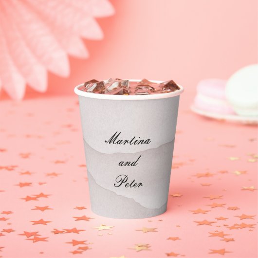 Abstracte stoffige roos bergen bruiloft papieren bekers (Insitu)