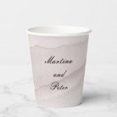 Abstracte stoffige roos bergen bruiloft papieren bekers (Achterkant)