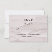 Abstracte stoffige roos bergen bruiloft RSVP kaartje (Voorkant)