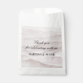 Abstracte stoffige roos bruiloft bedankzakje (Voorkant)