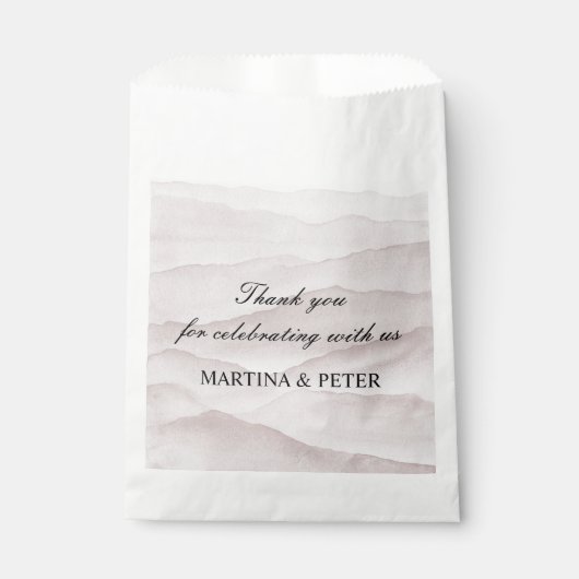 Abstracte stoffige roos bruiloft bedankzakje (Voorkant)