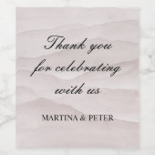 Abstracte stoffige roos bruiloft decoratie wijn etiket (Enkel label)