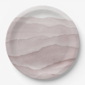 Abstracte stoffige roos bruiloft papieren bordje (Voorkant)