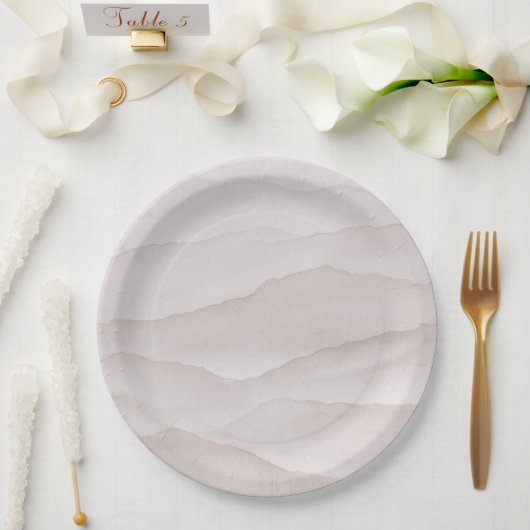 Abstracte stoffige roos bruiloft papieren bordje (Huwelijk)