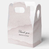 Abstracte stoffige roos gepersonaliseerde bruiloft bedankdoosjes (Geopend)