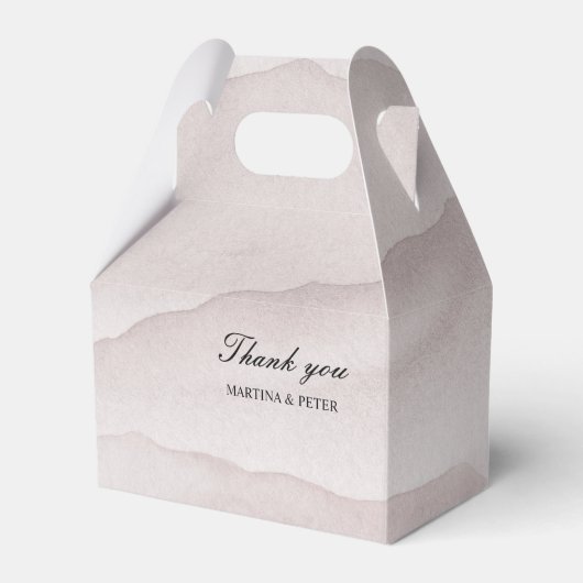Abstracte stoffige roos gepersonaliseerde bruiloft bedankdoosjes (Voorkant Zijde)