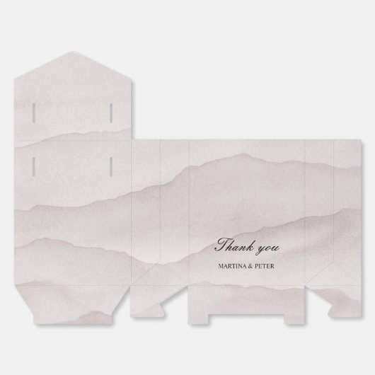 Abstracte stoffige roos gepersonaliseerde bruiloft bedankdoosjes (Ongevouwen)