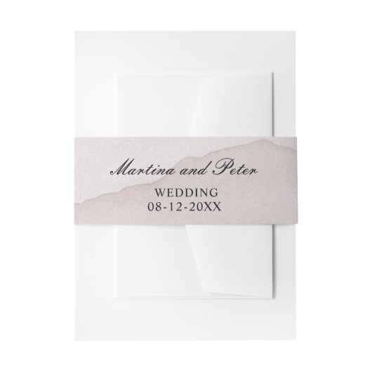 Abstracte stoffige roos gepersonaliseerde bruiloft uitnodigingen wikkel (Voorkant Voorbeeld)