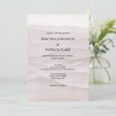Abstracte stoffige roos huwelijksuitnodiging kaart (Staand voorkant)