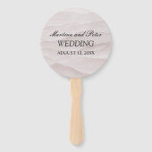 Abstracte stoffige roos marmeren bruiloft handwaaier (Voorkant)