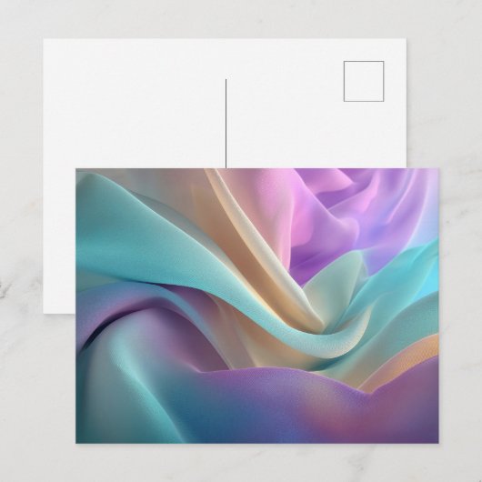 Abstracte stoftextuur in pasteltinten briefkaart (Voorkant / Achterkant)