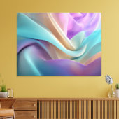 Abstracte stoftextuur in pasteltinten canvas afdruk (Insitu (Woonkamer))