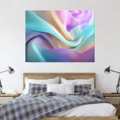 Abstracte stoftextuur in pasteltinten canvas afdruk (Insitu (Slaapkamer))