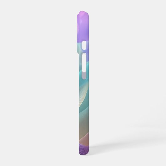 Abstracte stoftextuur in pasteltinten iPhone 16 hoesje (Linkerkant)