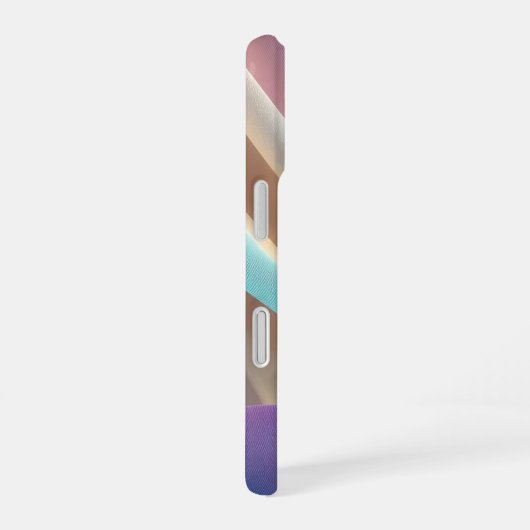 Abstracte stoftextuur in pasteltinten iPhone 16 hoesje (Rechterkant)