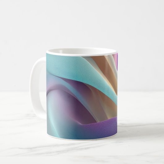 Abstracte stoftextuur in pasteltinten koffiemok (Voorkant links)