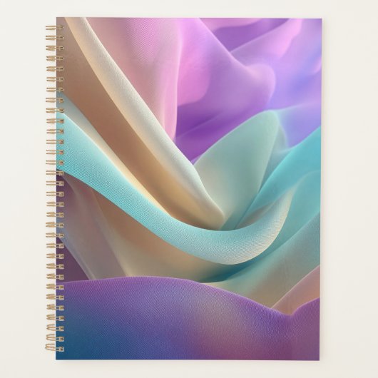 Abstracte stoftextuur in pasteltinten planner (Voorkant)