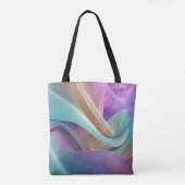 Abstracte stoftextuur in pasteltinten tote bag (Achterkant)