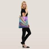Abstracte stoftextuur in pasteltinten tote bag (Op model)