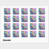 Abstracte stoftextuur in pasteltinten vierkante sticker (Vel)