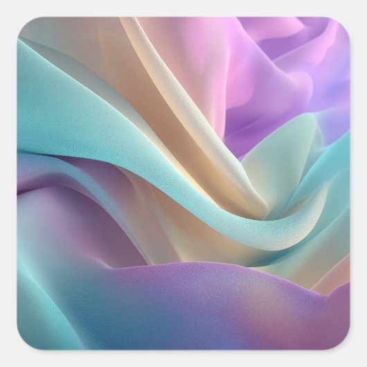 Abstracte stoftextuur in pasteltinten vierkante sticker (Voorkant)