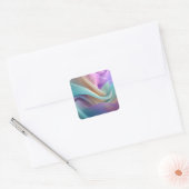 Abstracte stoftextuur in pasteltinten vierkante sticker (Envelop)
